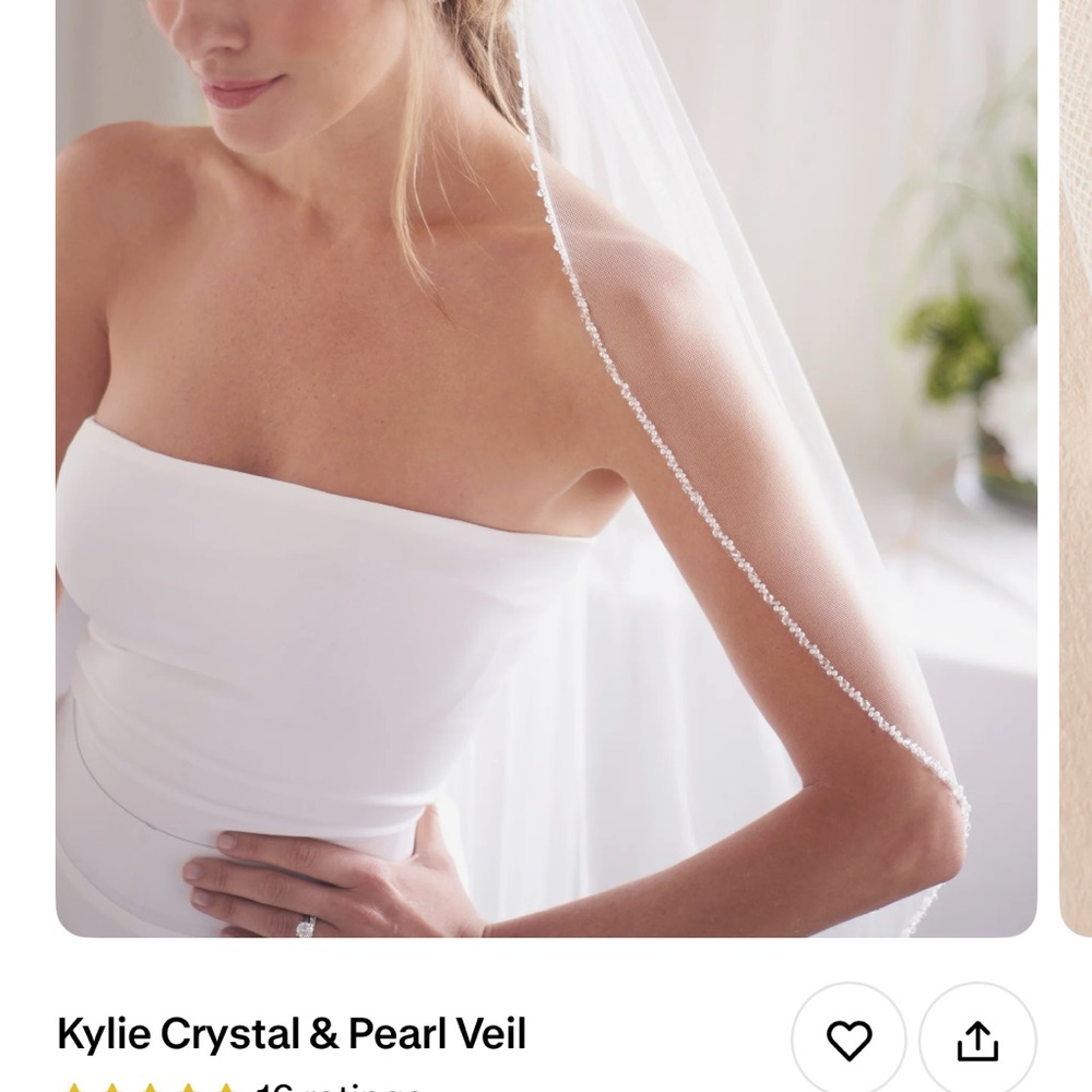 Kylie Crystal & Pearl Veil - Elegant White Bridal Accessory